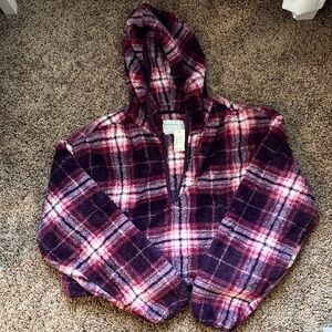 Crop Top Flannel Sweater